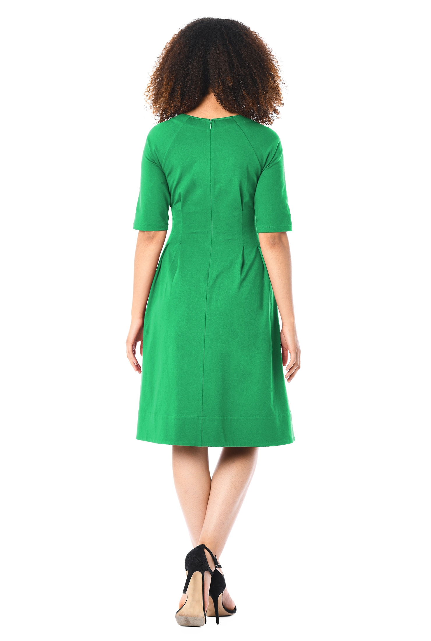 Shop Raglan sleeve cotton knit Aline dress eShakti