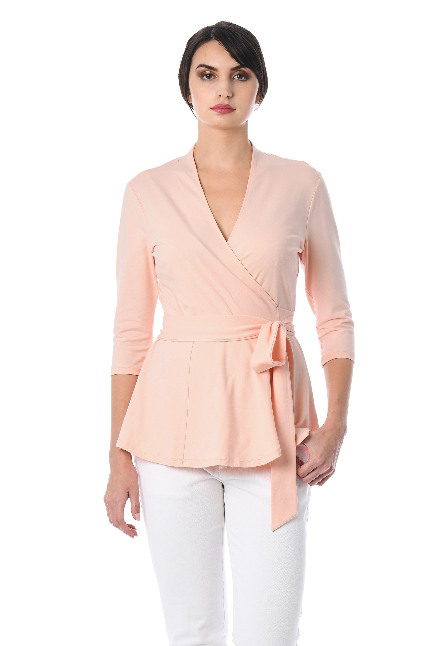 Shop Cotton knit wrap top | eShakti