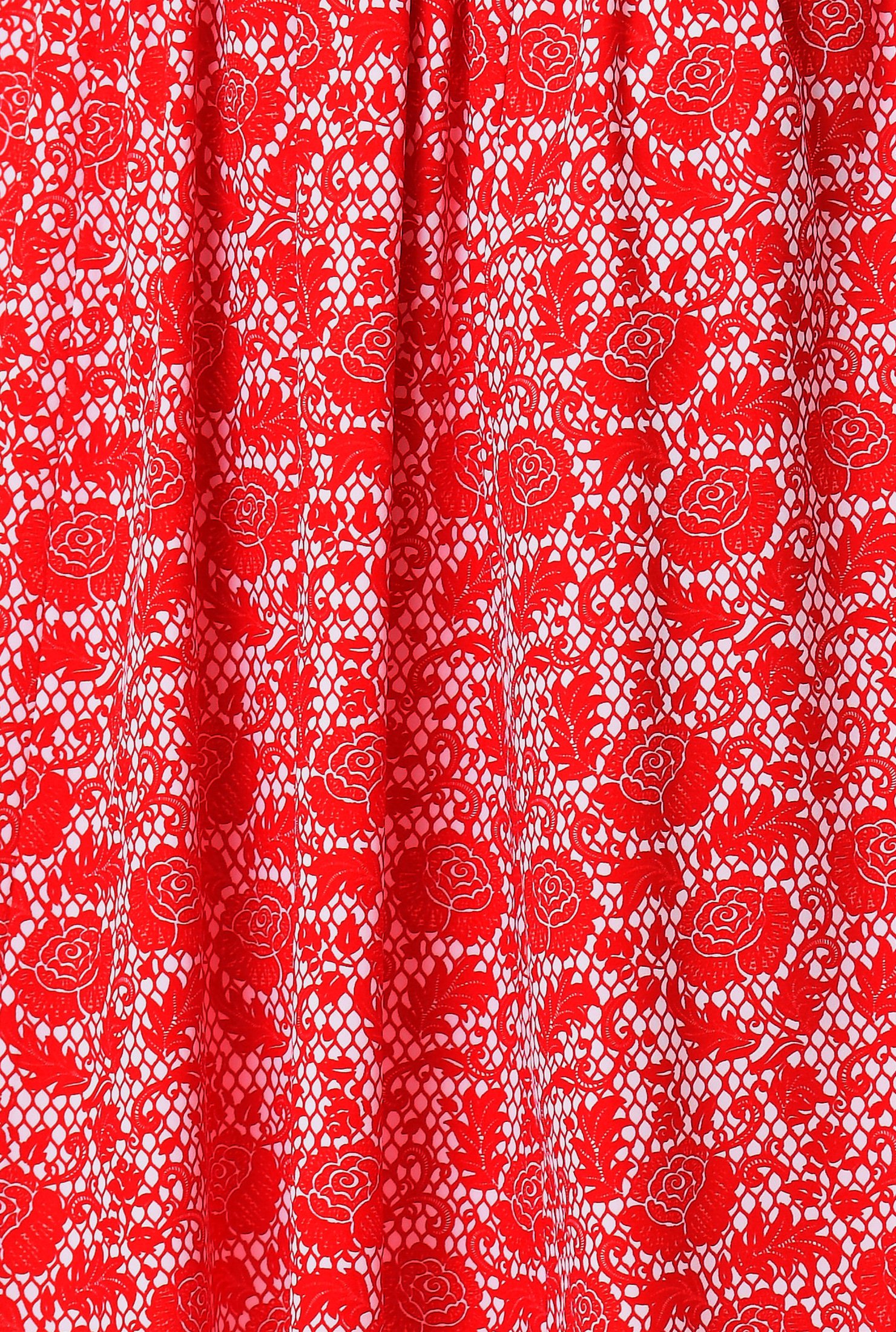 Shop Flutter sleeve floral lace print crepe dress | eShakti