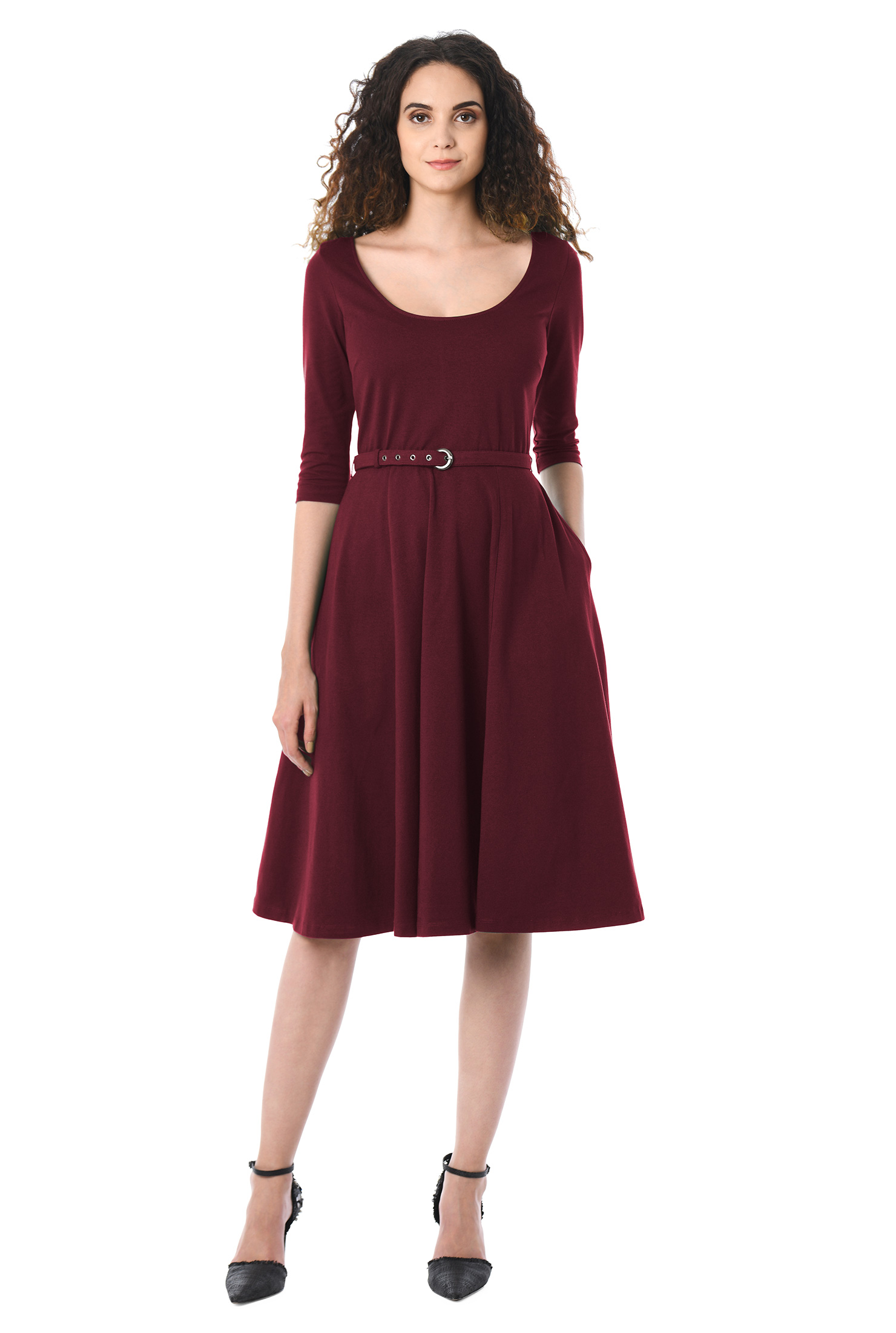 knitted belted dress