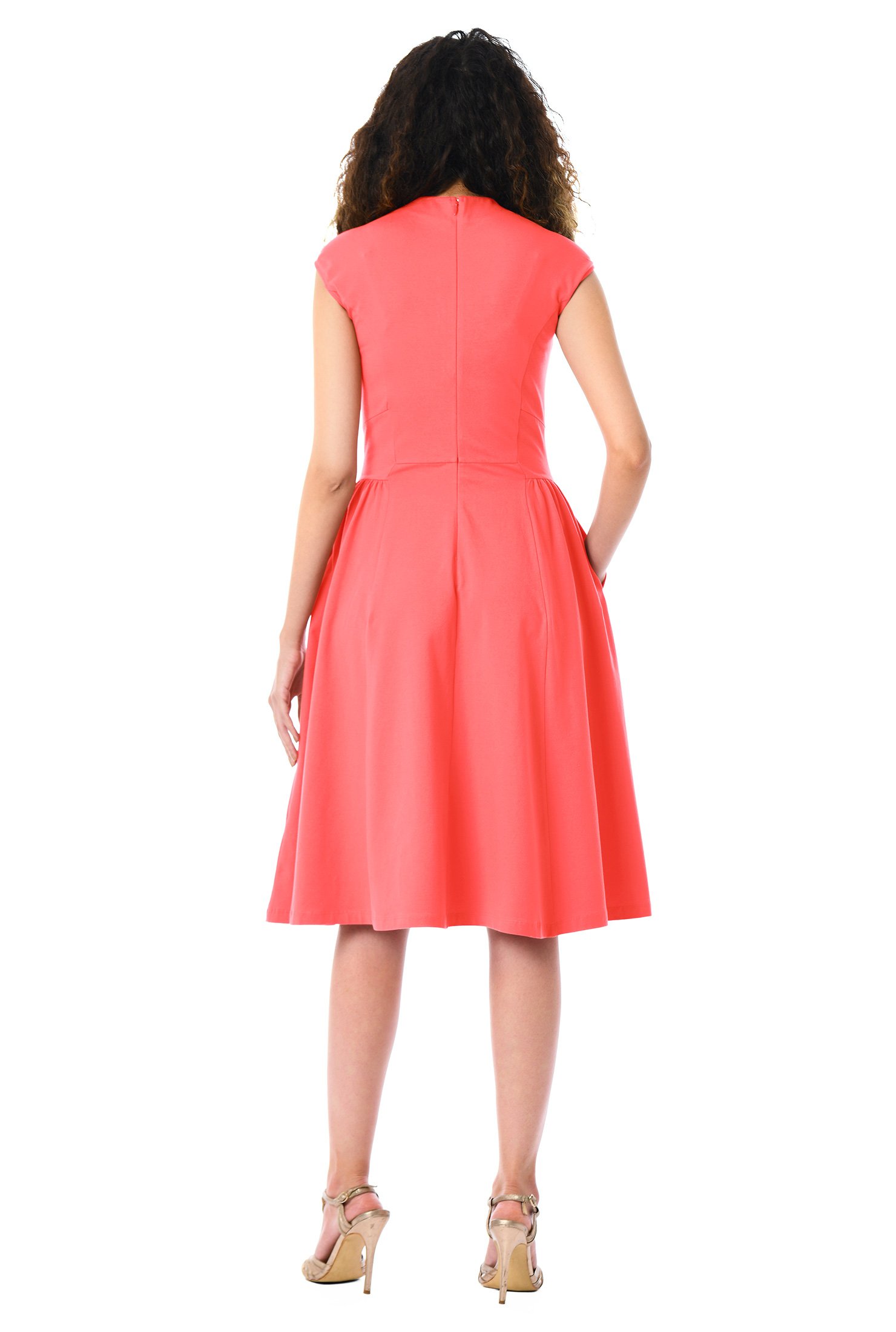 Shop Side ties cotton knit A-line dress | eShakti