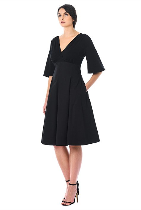 Shop Bell sleeve mixed media dress | eShakti