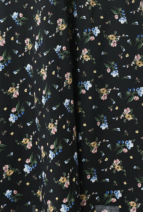 Shop Floral print cotton linen maxi shirtdress | eShakti