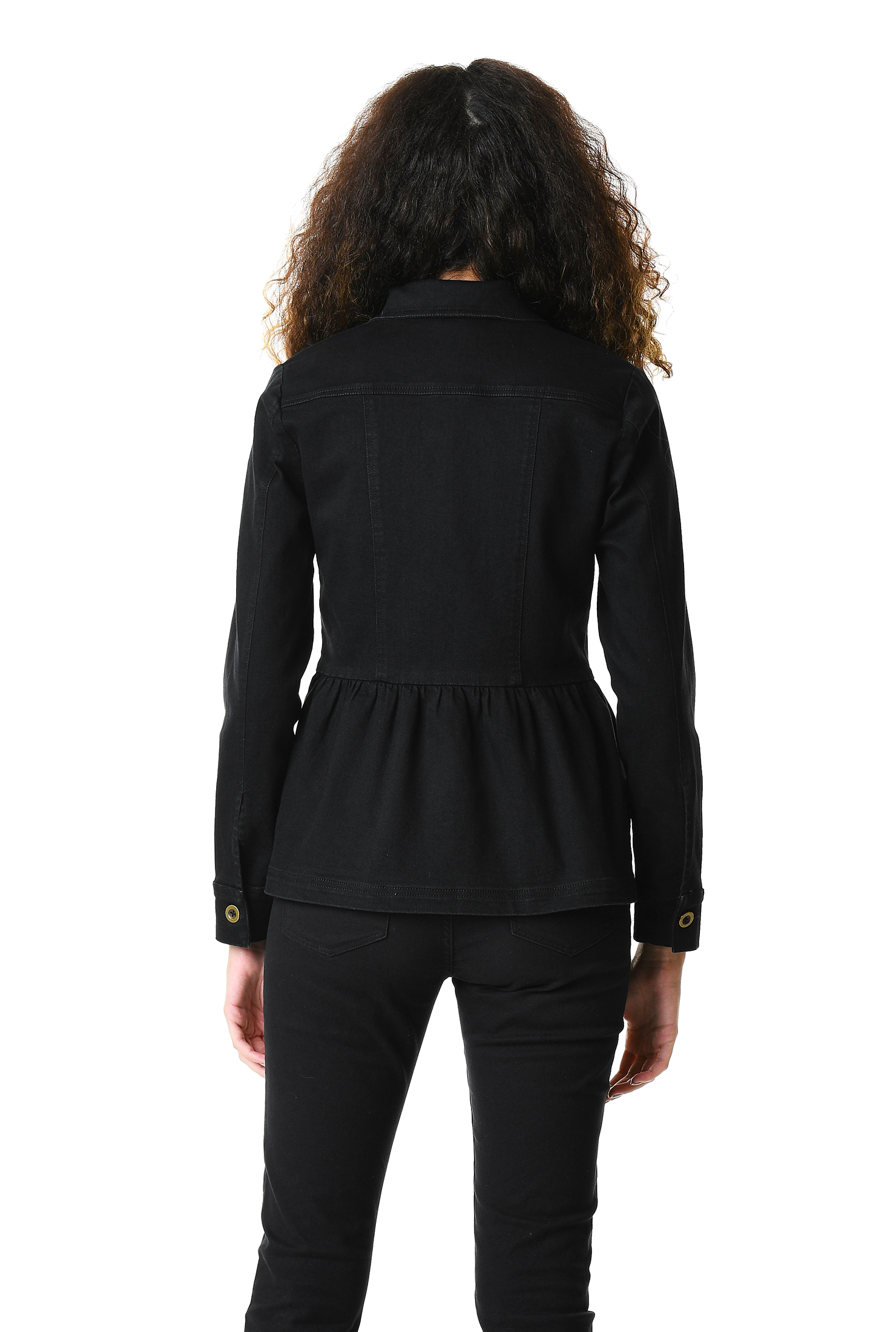 black denim peplum jacket