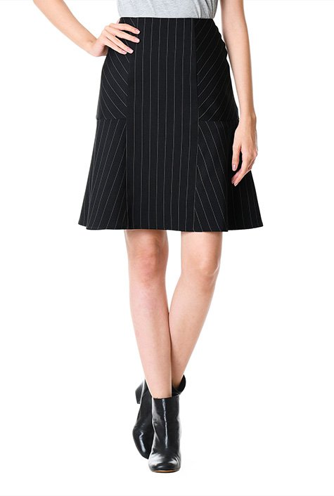 Shop Pinstripe suiting A-line skirt | eShakti