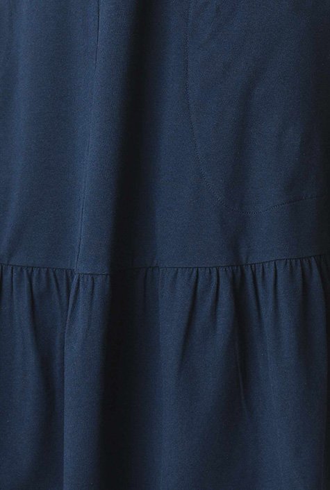Shop Check print collar cotton knit shift dress | eShakti