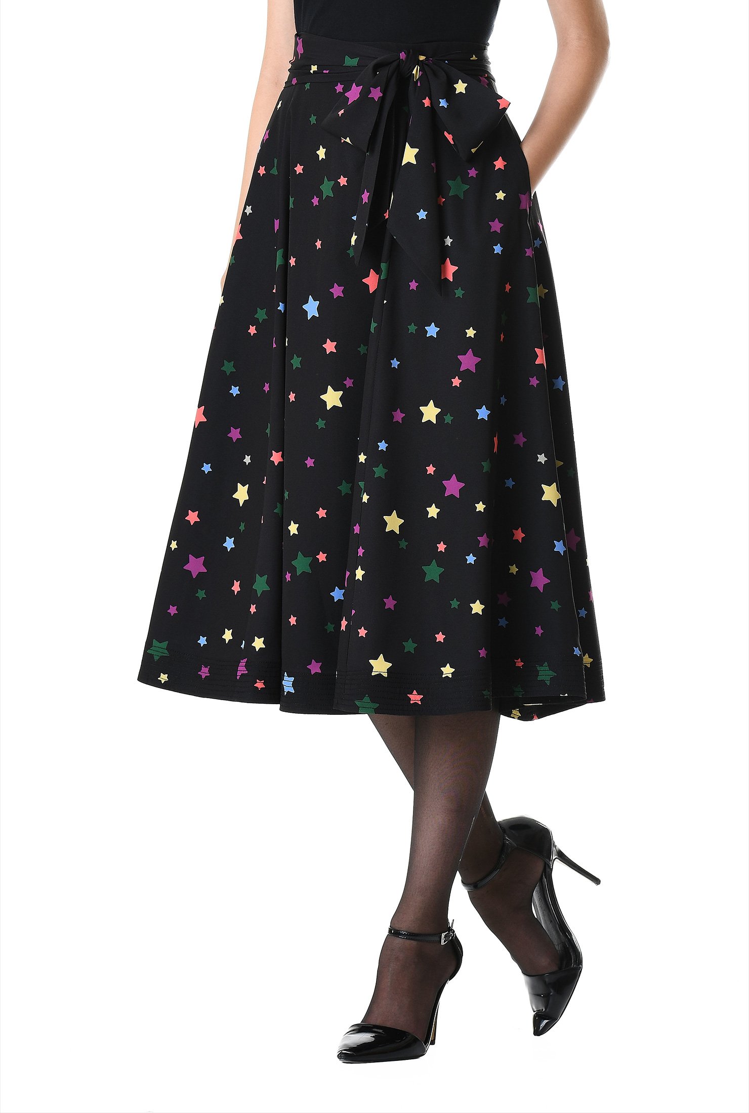 Star print midi outlet skirt