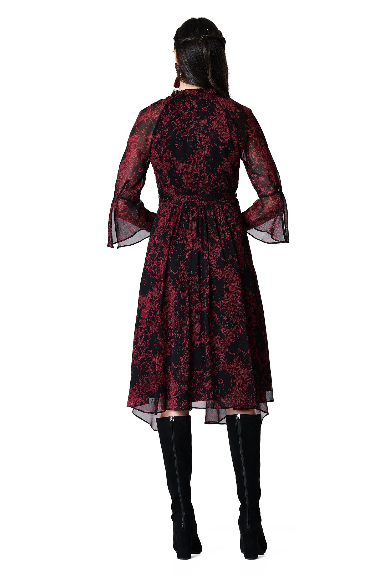 handkerchief printed shirtdress