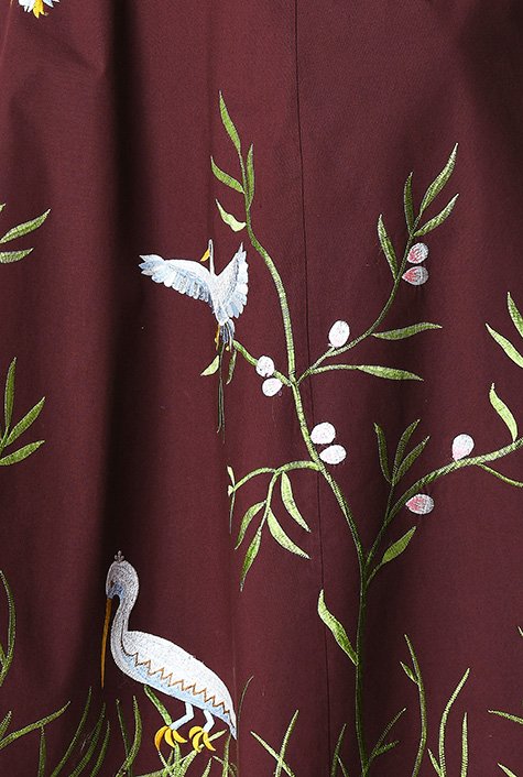 Shop Bird embellished cotton poplin dress | eShakti