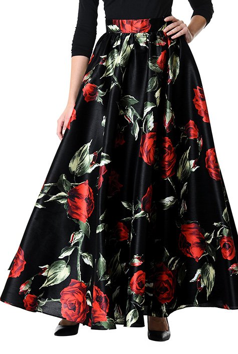 Rose print maxi on sale skirt