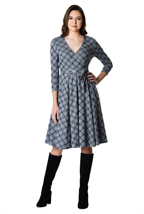 WINDOWPANE JACQUARD DRESS - ワンピース