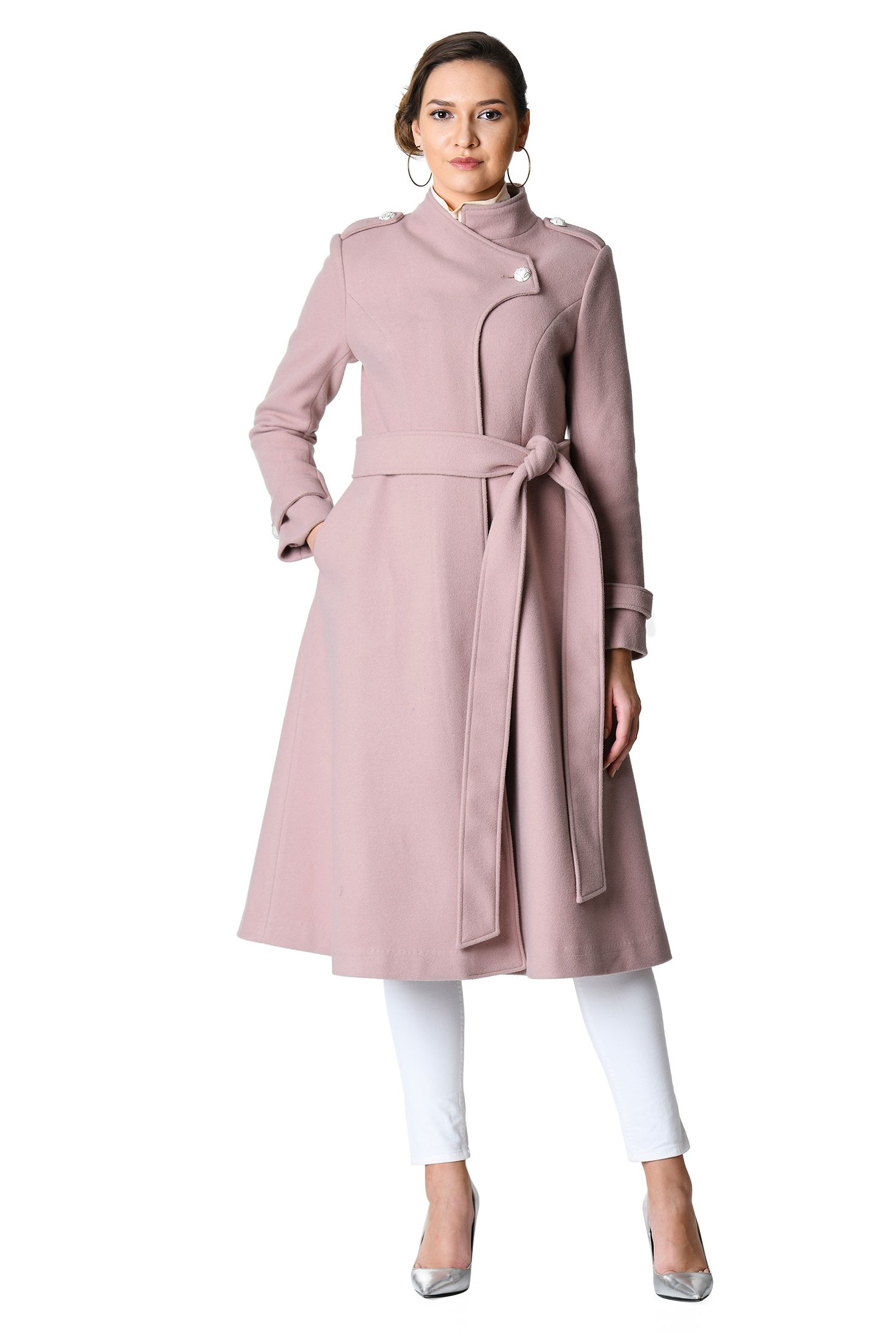 Shop Wool blend sash tie coat | eShakti