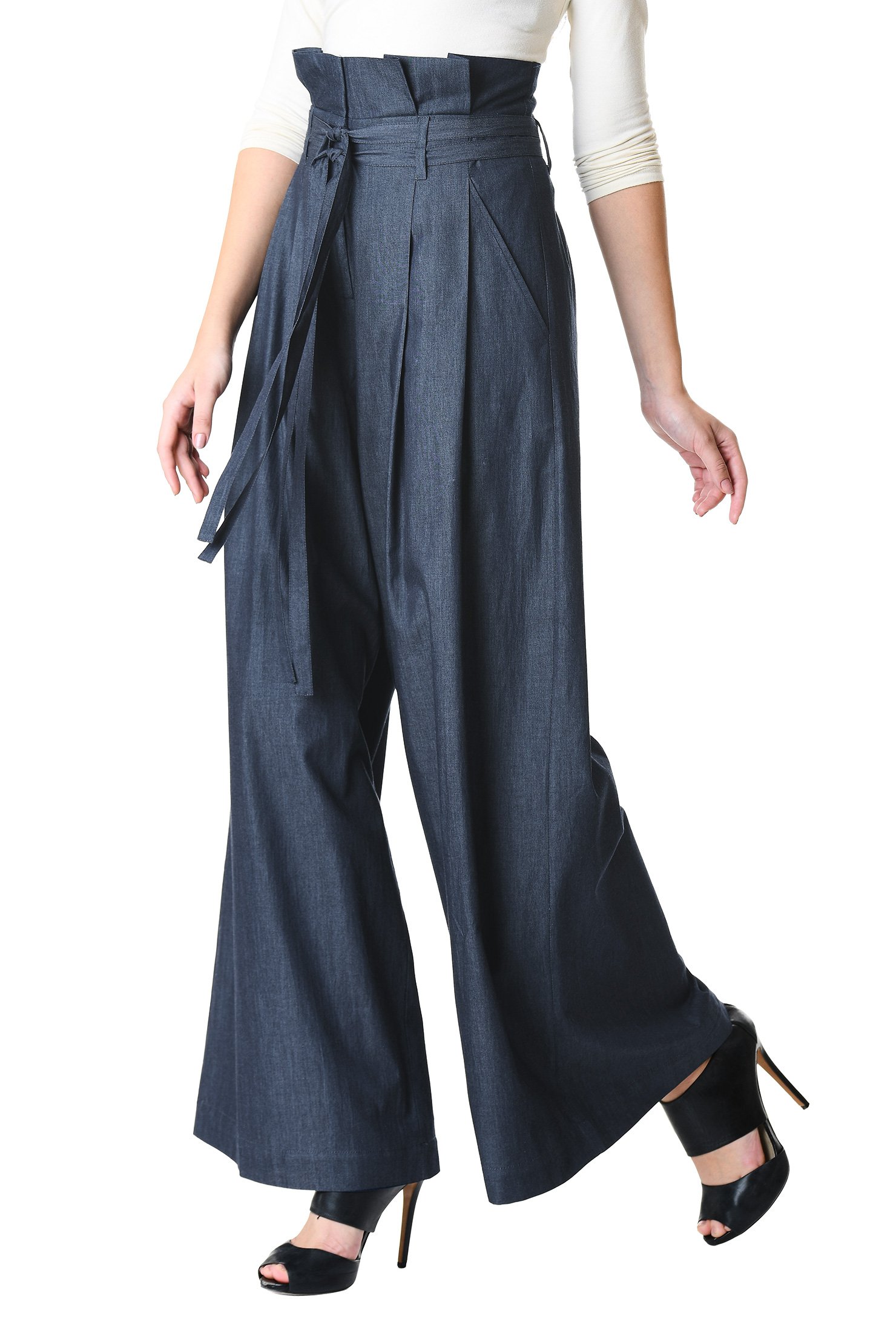 chambray palazzo pants