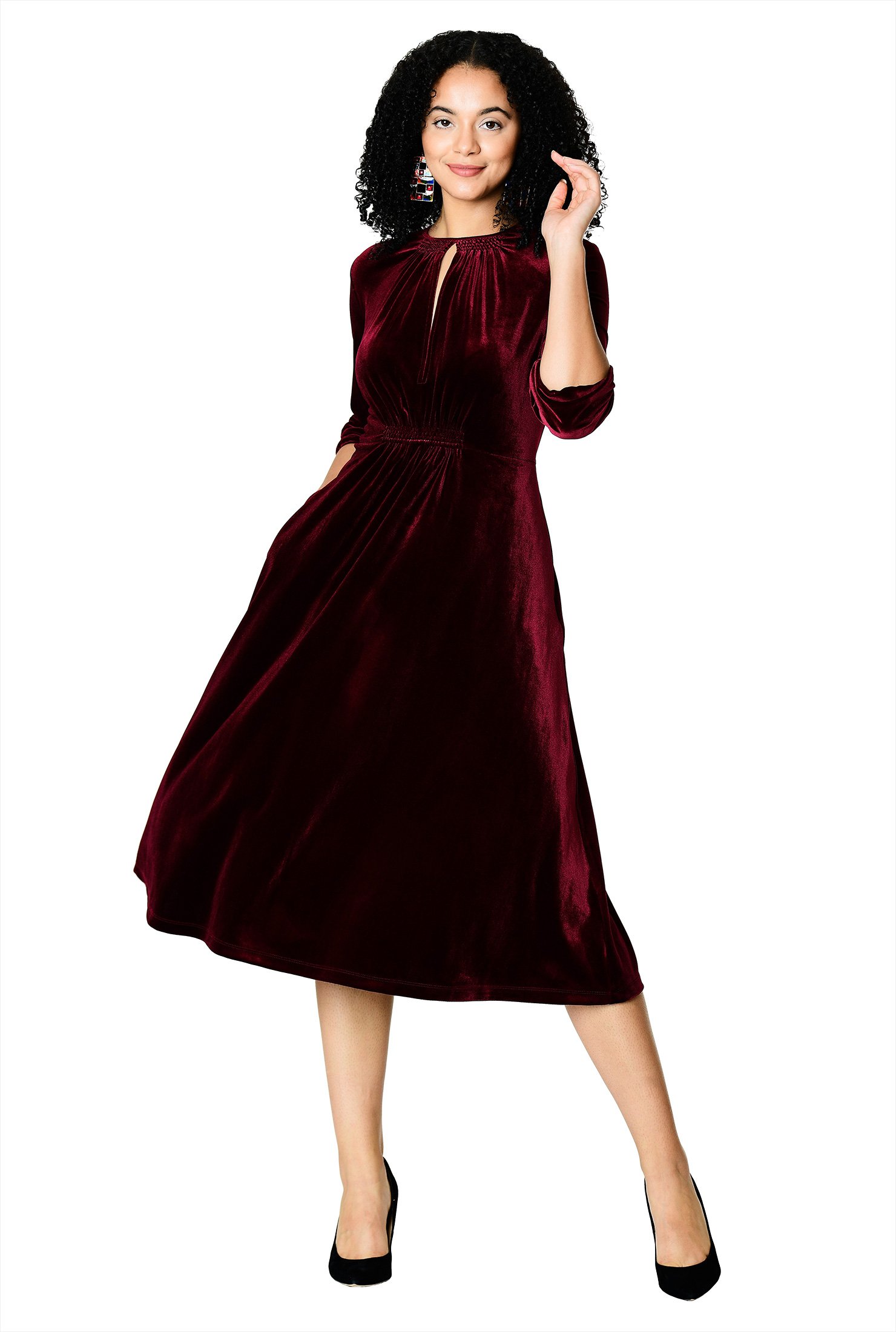 velvet keyhole dress