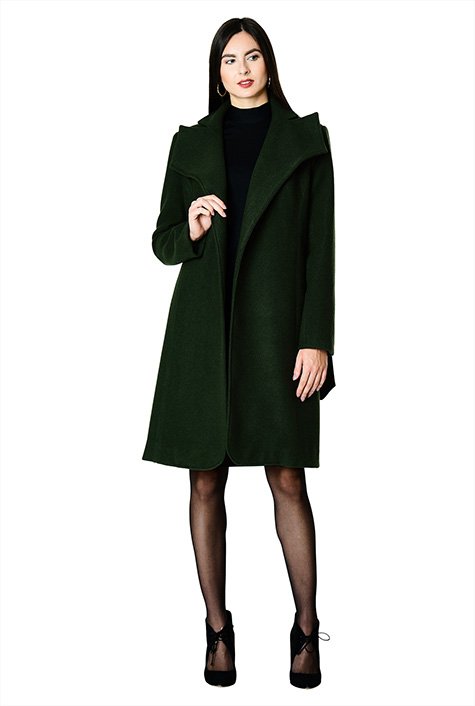 Shop Wool blend shawl collar belted coat | eShakti