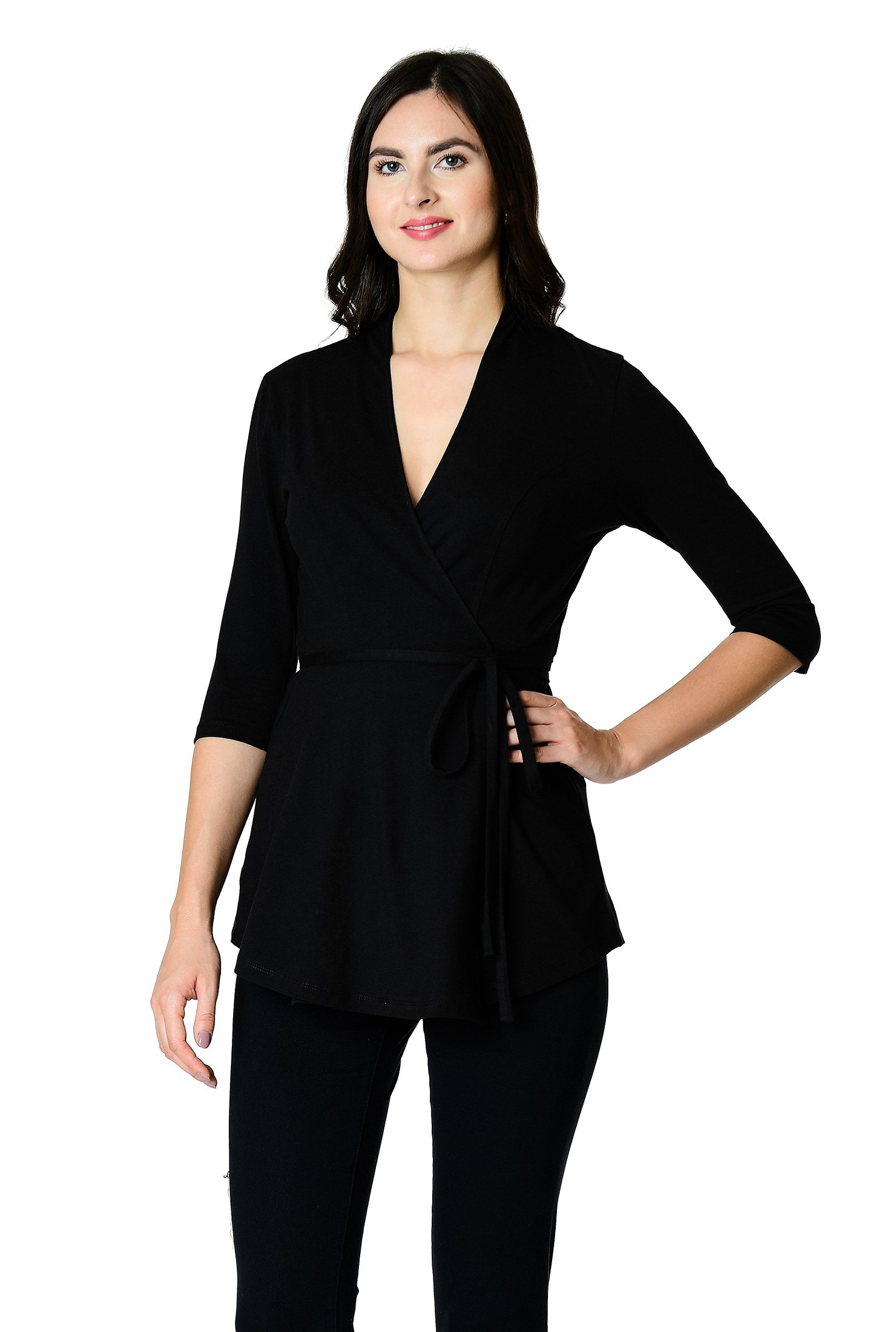 Shop Cotton knit wrap top | eShakti