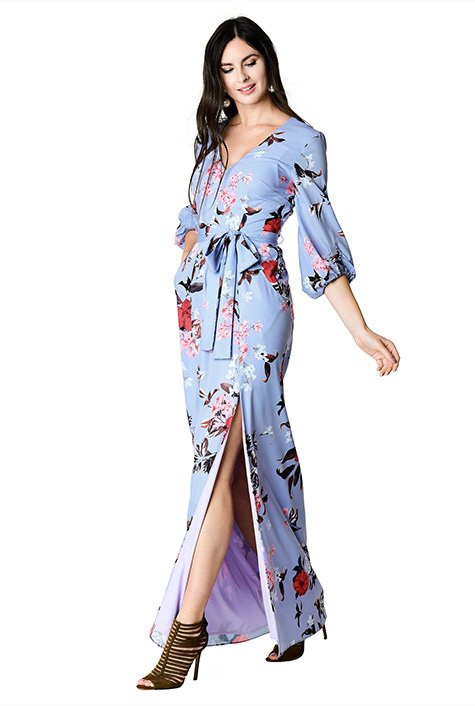 floral bishop sleeve dress