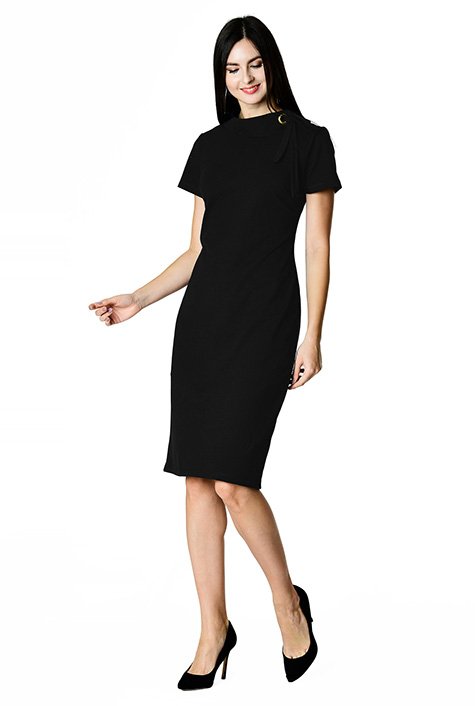 Folded Collar Cocktail Dress