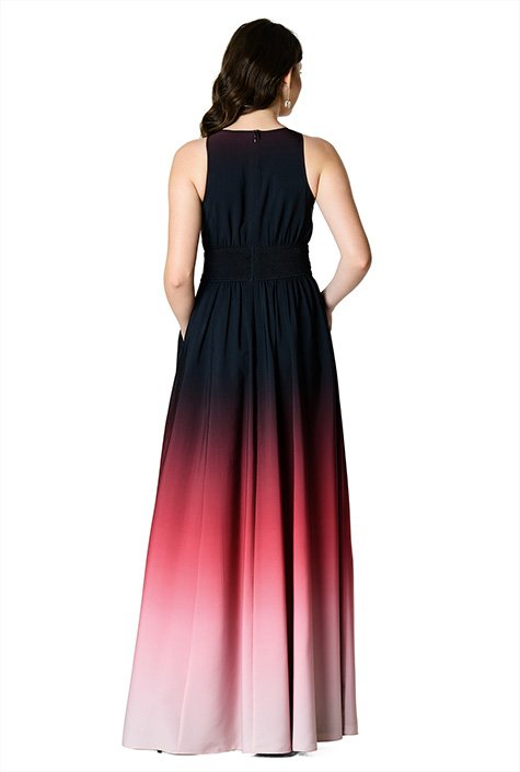 Shop Ombre Print Crepe Maxi Dress | EShakti