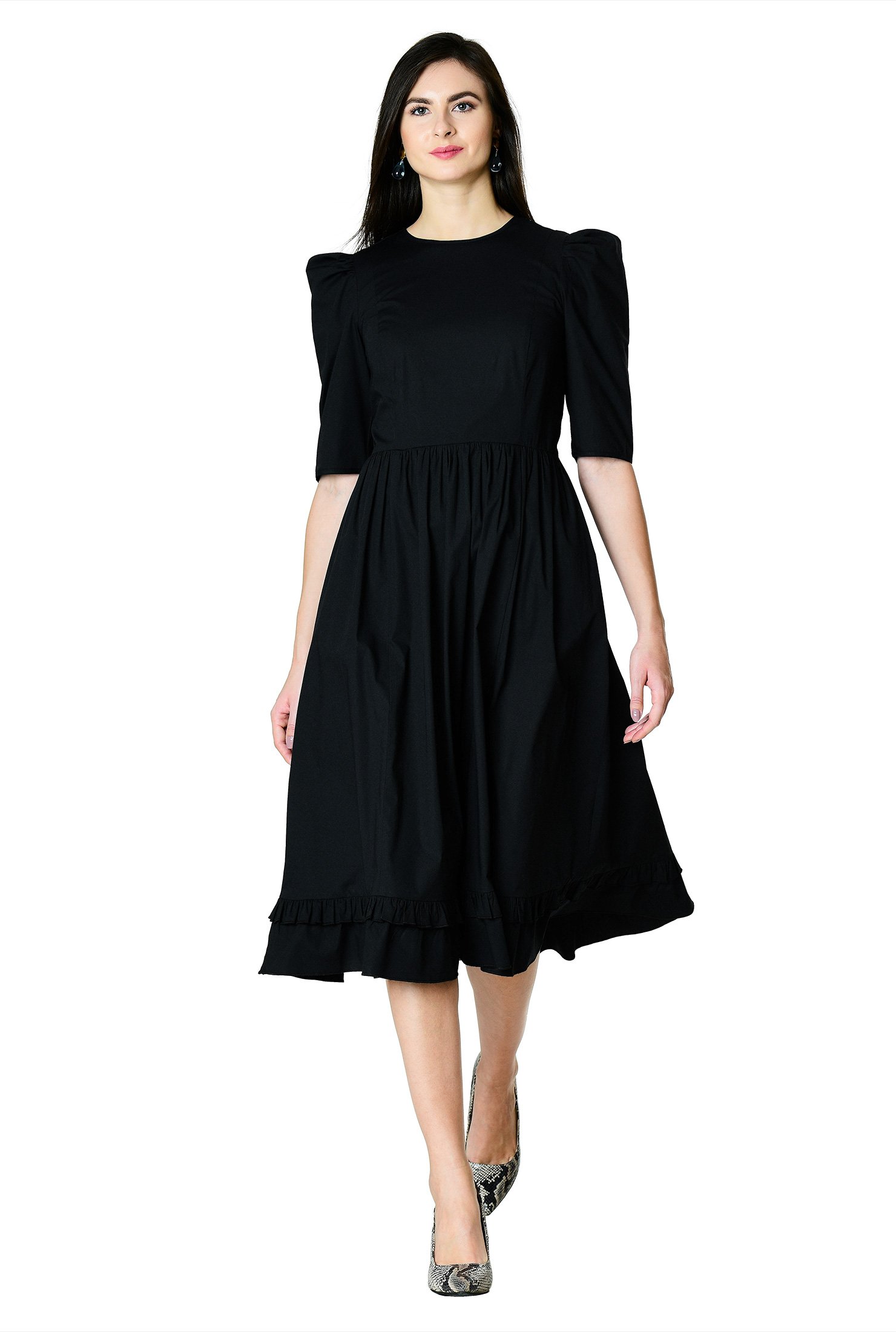 shop-ruffle-hem-cotton-poplin-dress-eshakti