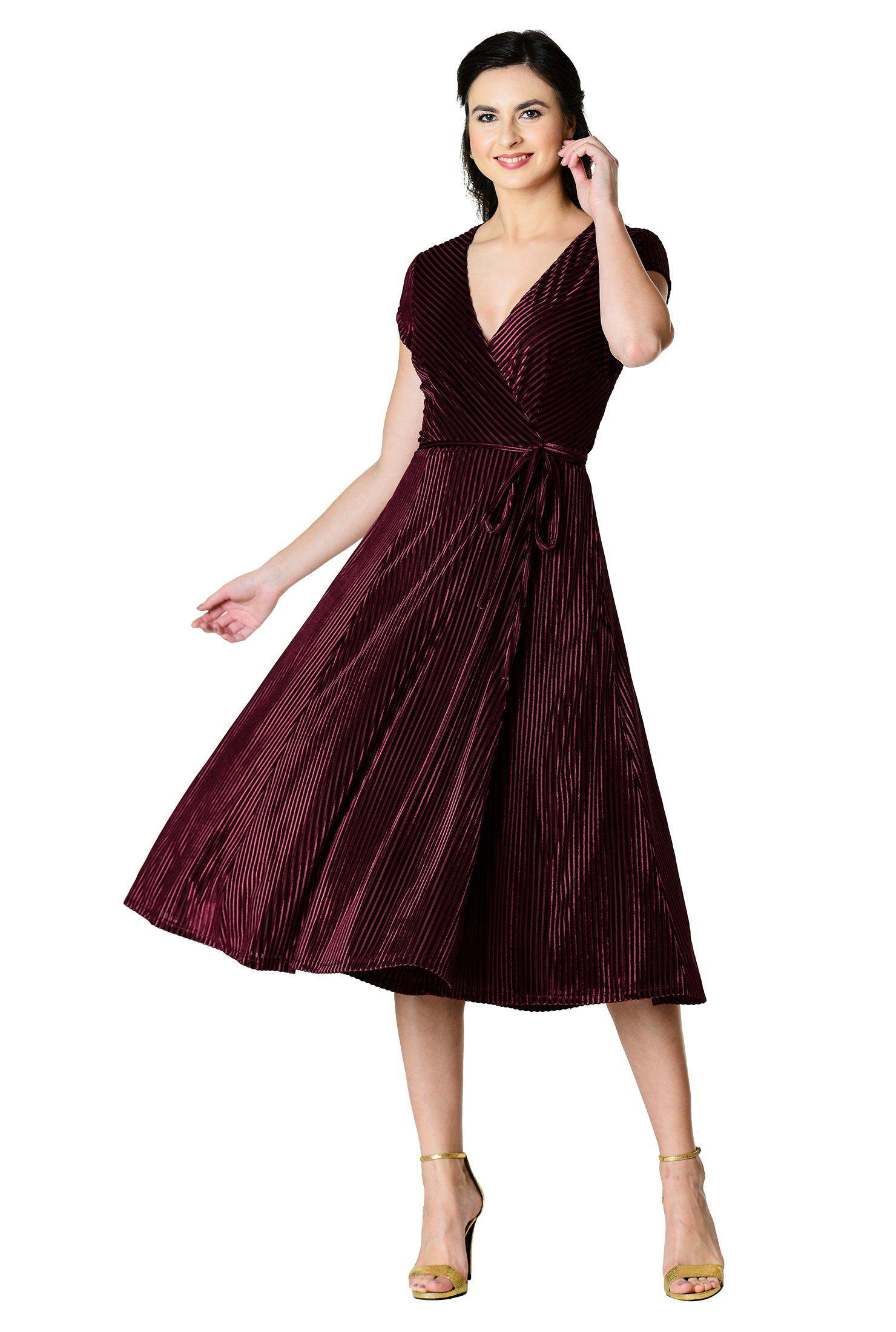 velvet striped dress