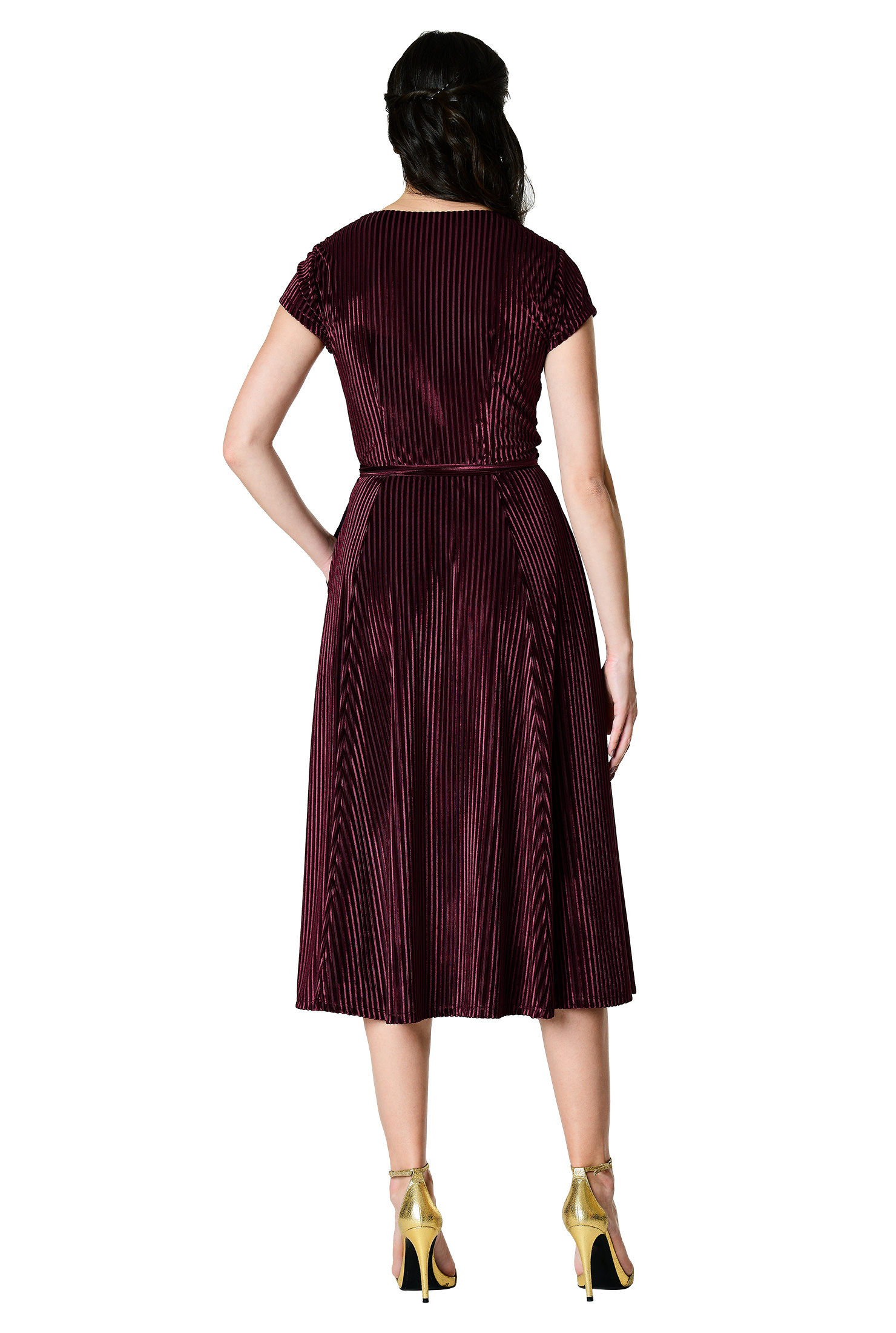 velvet striped dress