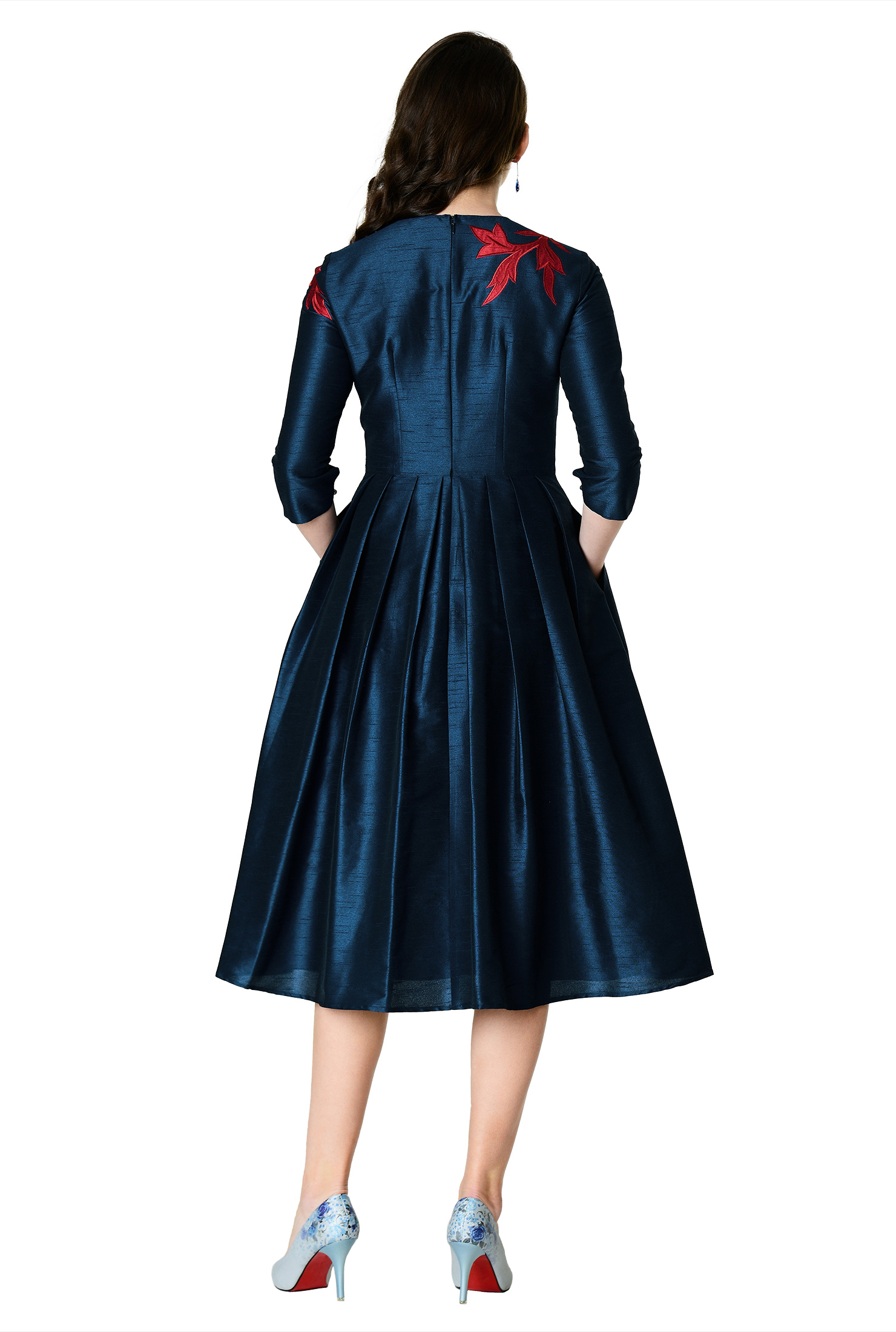 floral vine applique dress