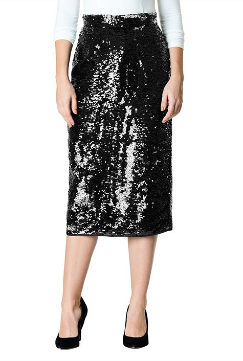 Shop Sequin embellished pencil skirt | eShakti