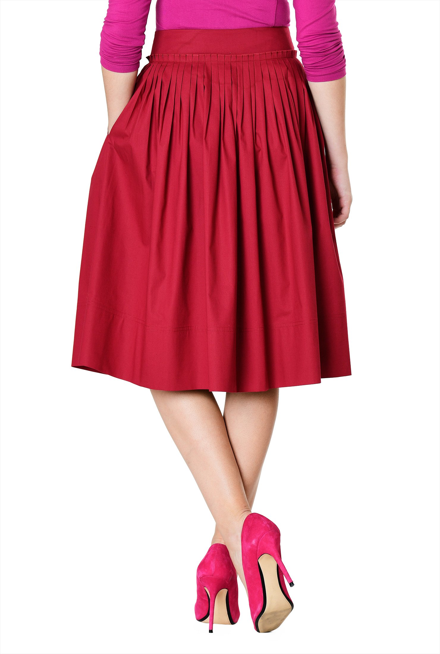 Shop Ruffle frill trim cotton poplin skirt | eShakti