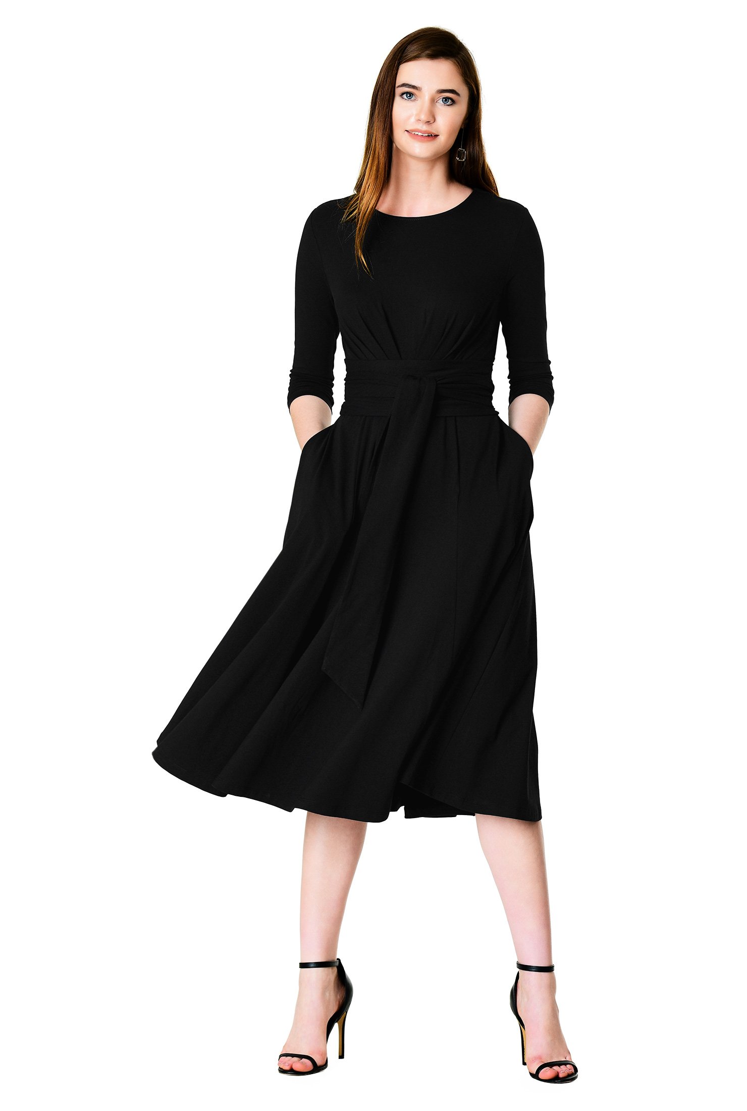 Shop Obi belt cotton jersey knit dress ...