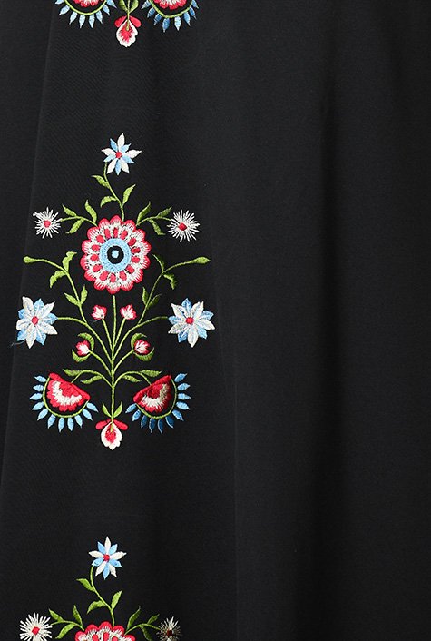 Shop Floral embellished cotton knit maxi dress | eShakti