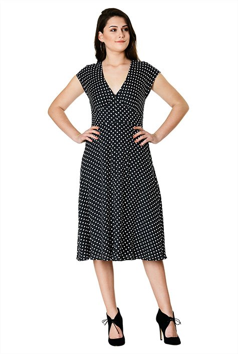 Polka dot plunge top dress