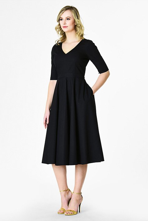 Exposed Zipper Fit-and-Flare Dress - Women - Ready-to-Wear