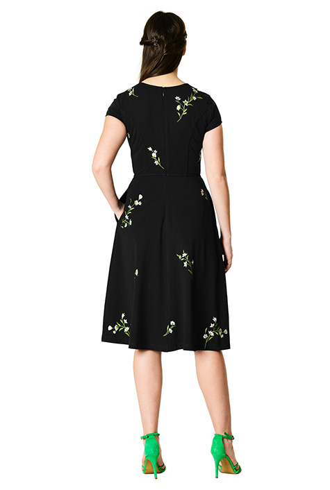 Shop Floral embellished cotton knit dress | eShakti