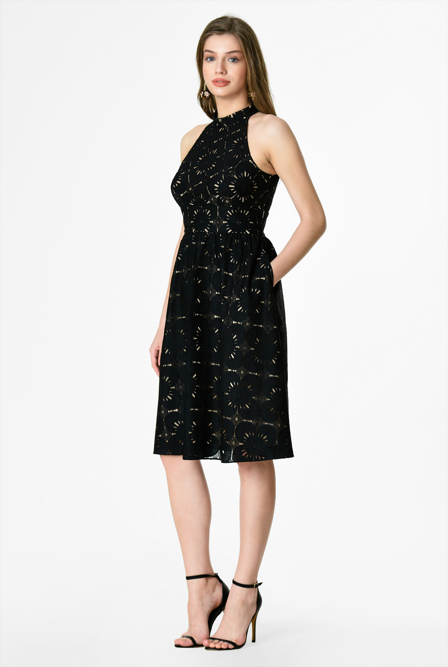 gracella embellished halter dress