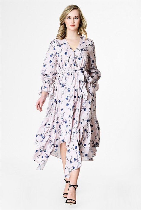 High low hotsell faux wrap dress