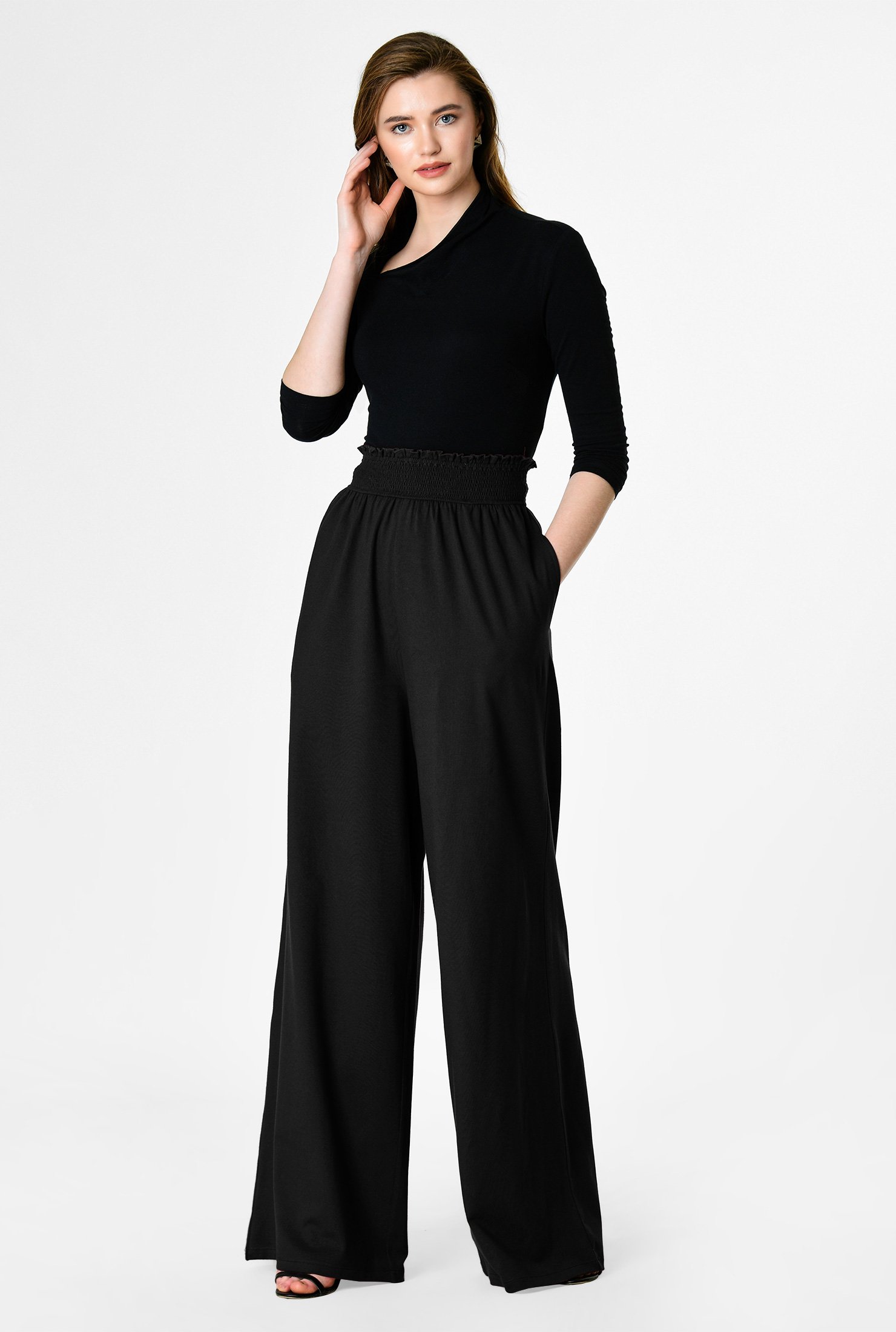 palazzo pants with elastic ankles