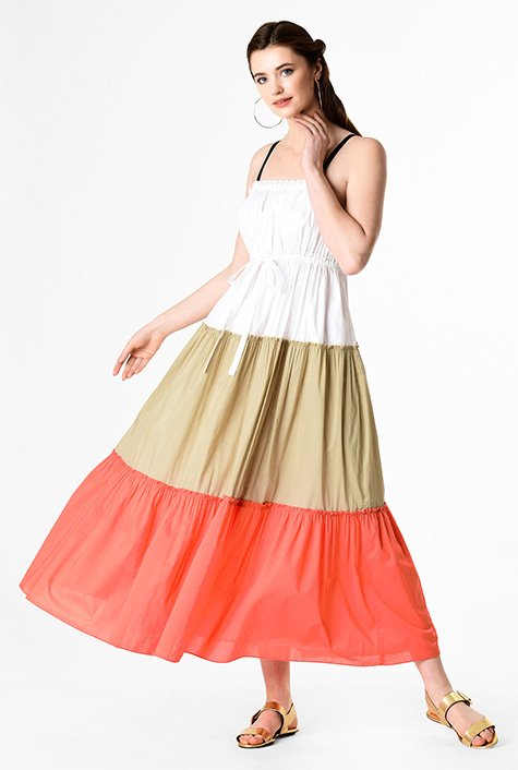 Shop Ruched Tier Cotton Voile Sundress Eshakti