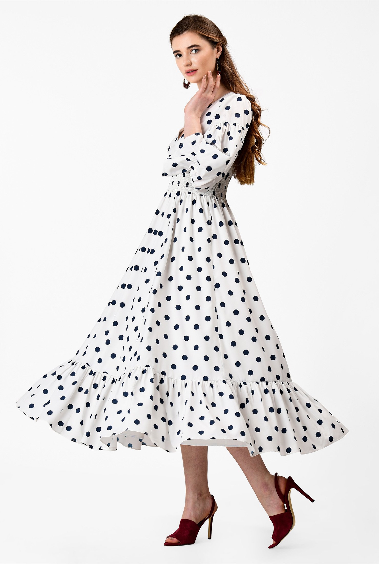Polka Dot Print Dress Top Sellers, UP TO 58% OFF | www 