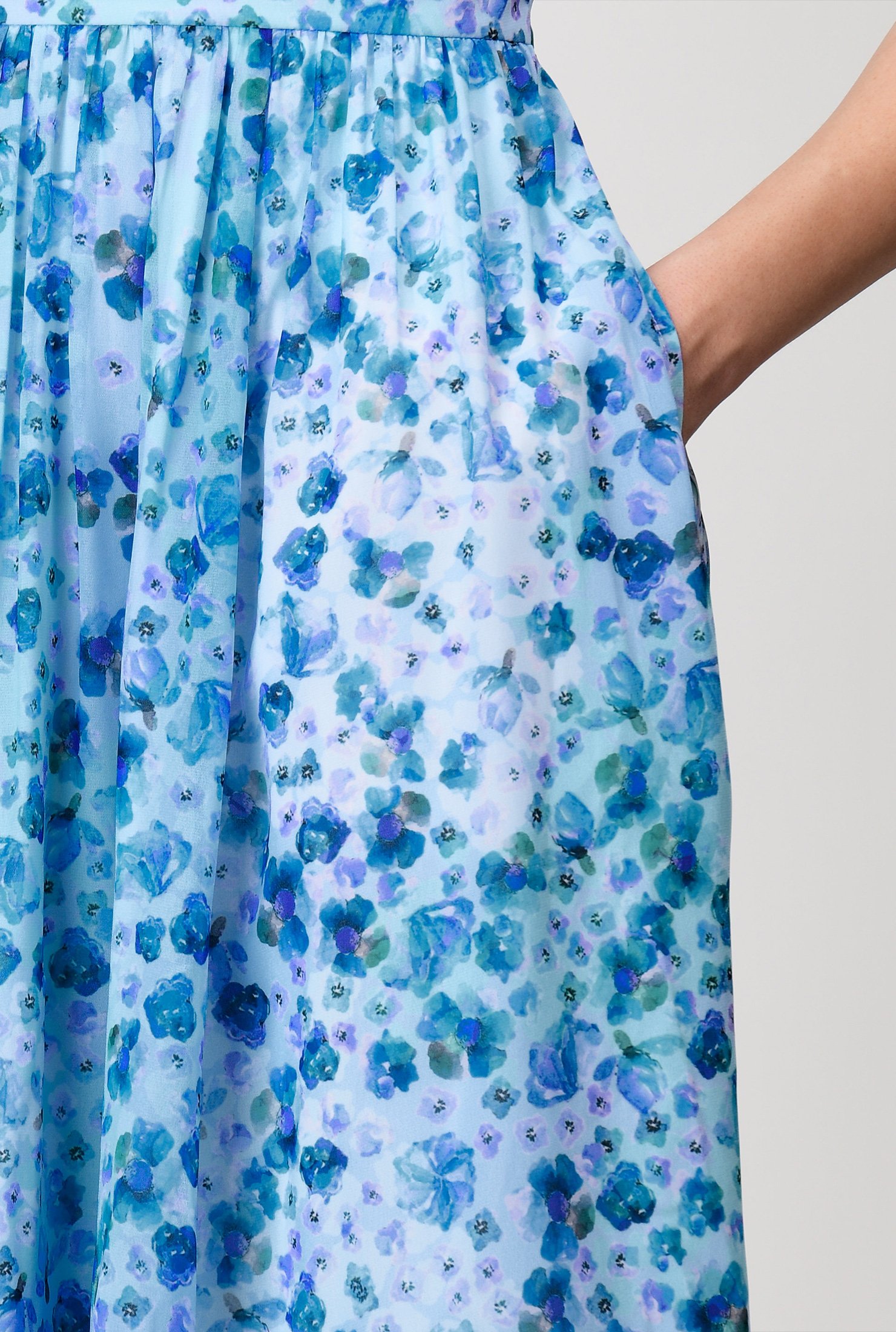 Shop Floral print georgette banded waist dress | eShakti