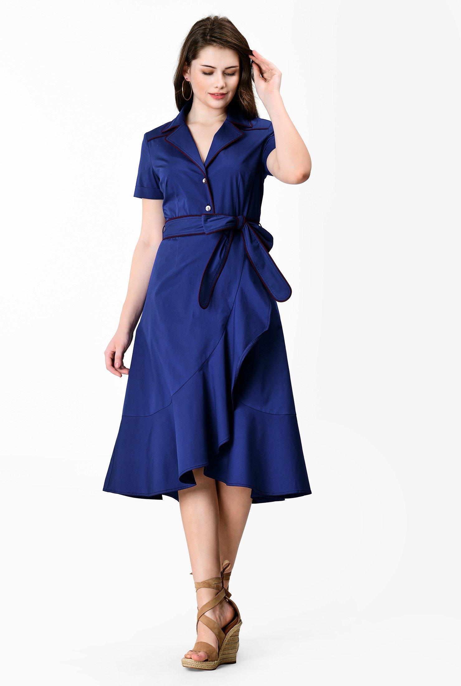 wrinkle resistant wrap dress