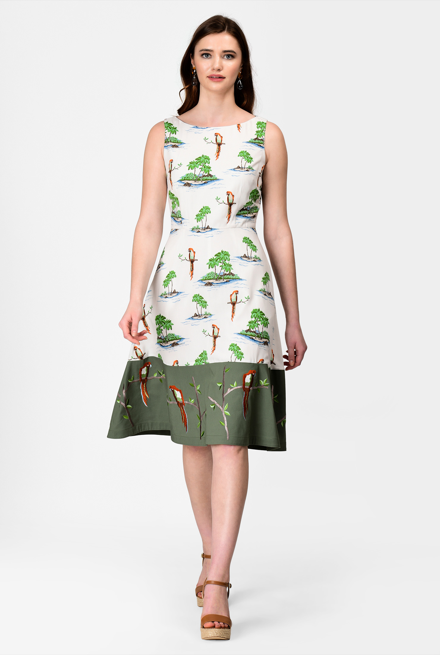parrot print dress