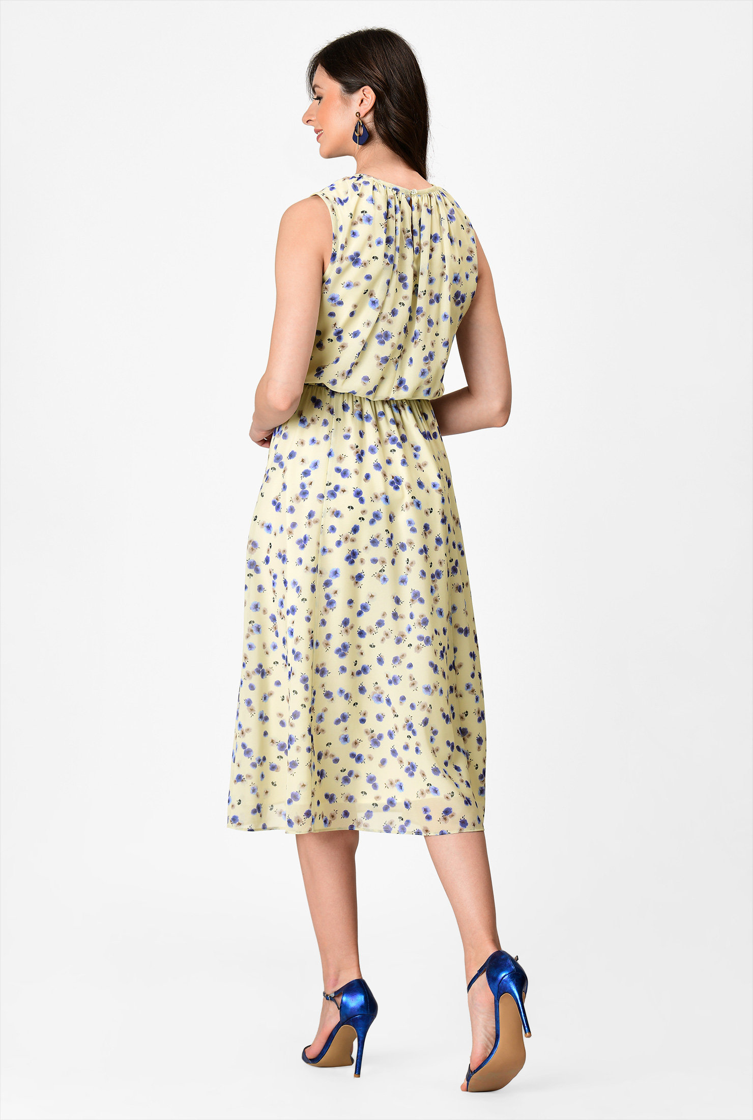 Shop Floral print blouson dress eShakti