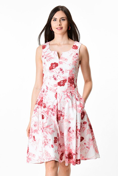 EShakti Floral Fit Flare outlets Dress • 14/16