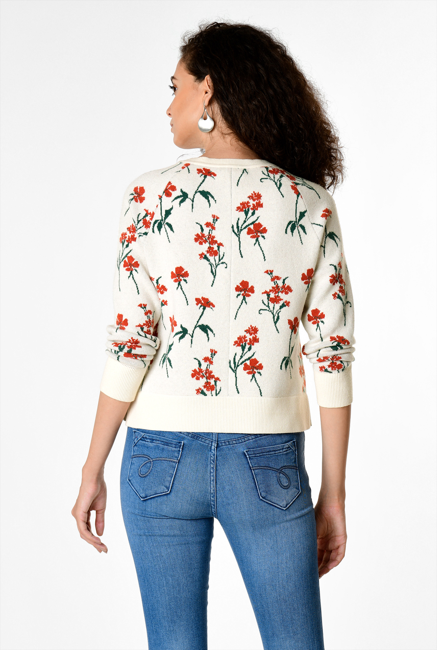 floral jacquard sweater