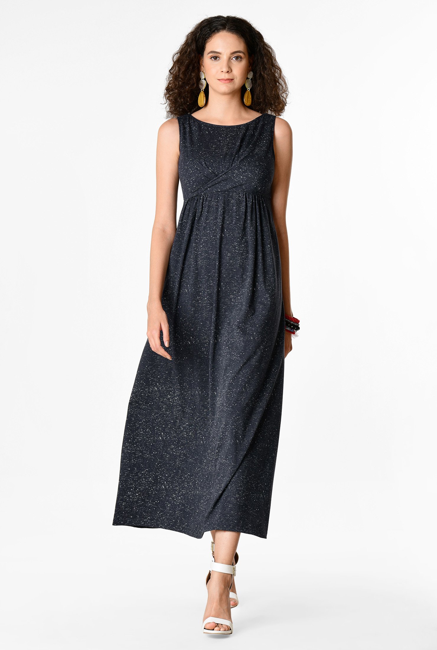 Shop Graphic print cotton knit empire dress | eShakti