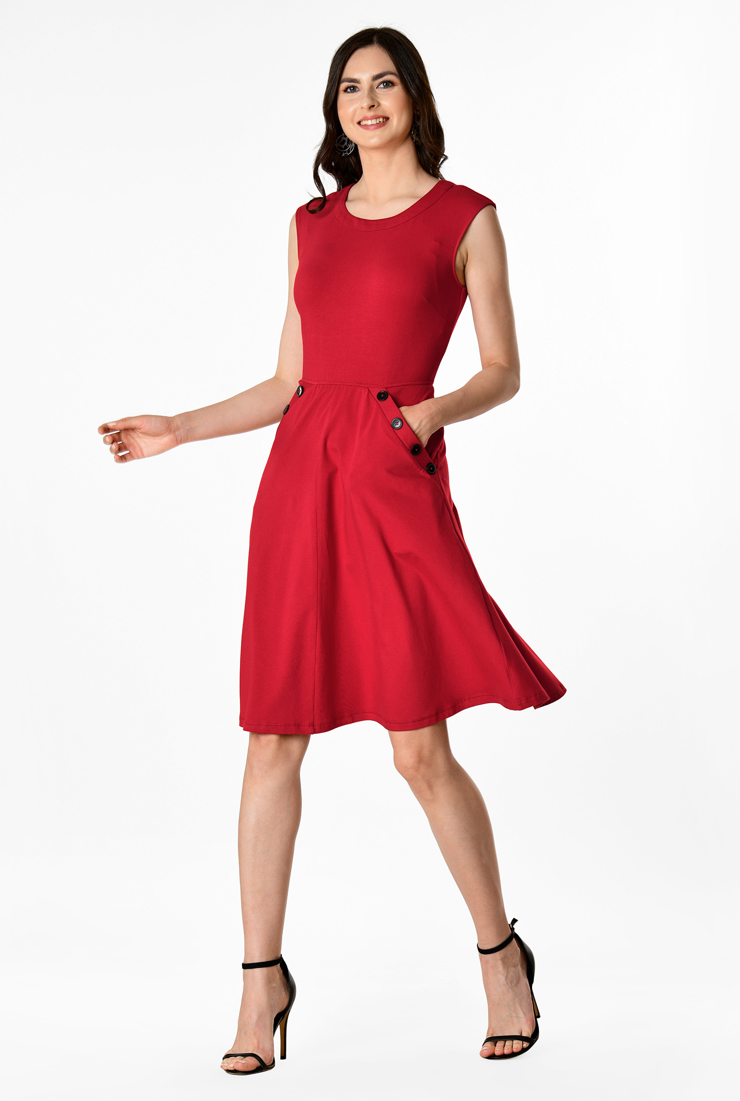 dress with buttons and pockets