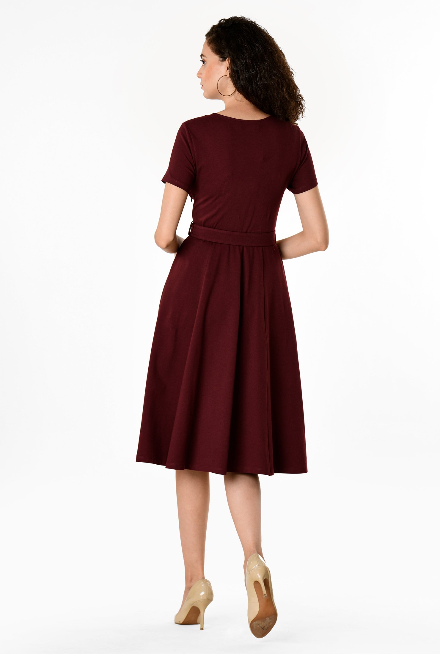 Cotton knit fit-and-flare dress