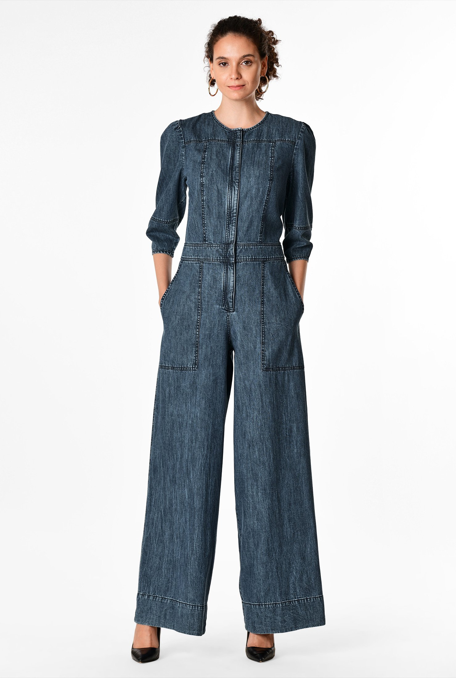 chambray soft denim jumpsuit