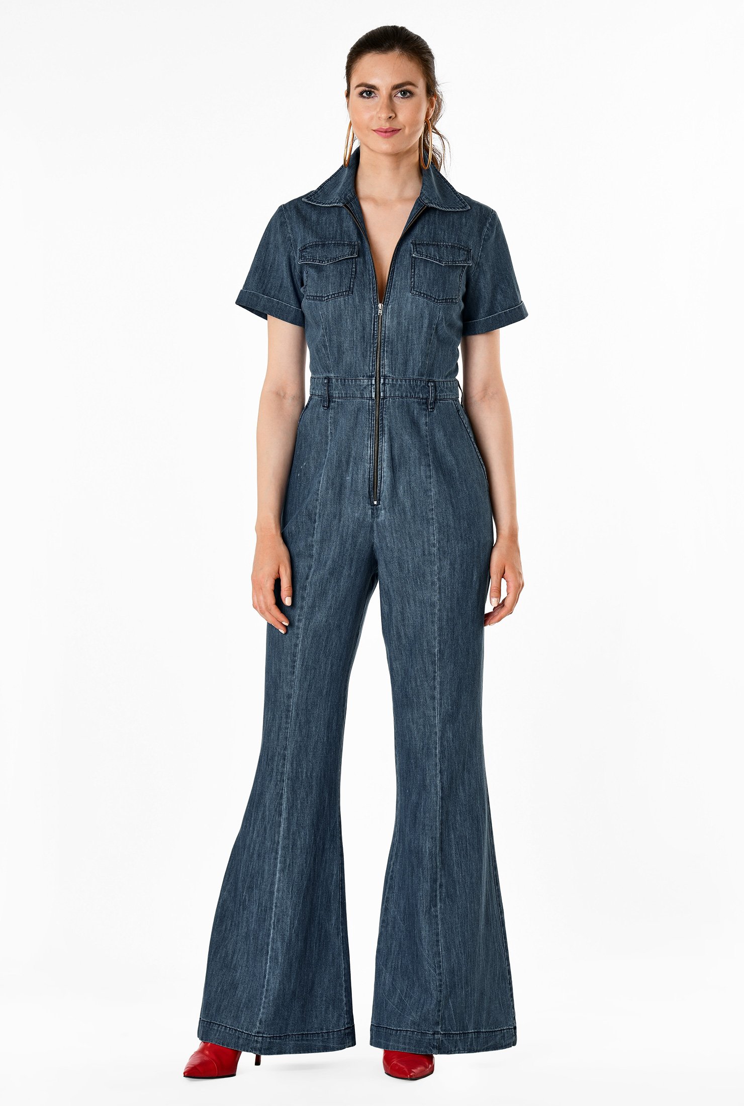 cheap denim jumpsuit